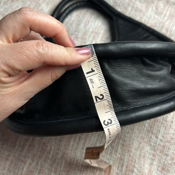 Like New Anthropologie Julien Mini Black Sheep Leather Round Purse Hand Bag - Picture 16 of 16